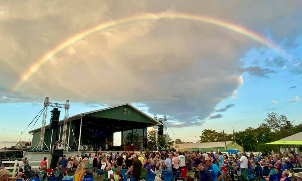 Rainbow over the mainstage at the Watermelon Pickers' Fest