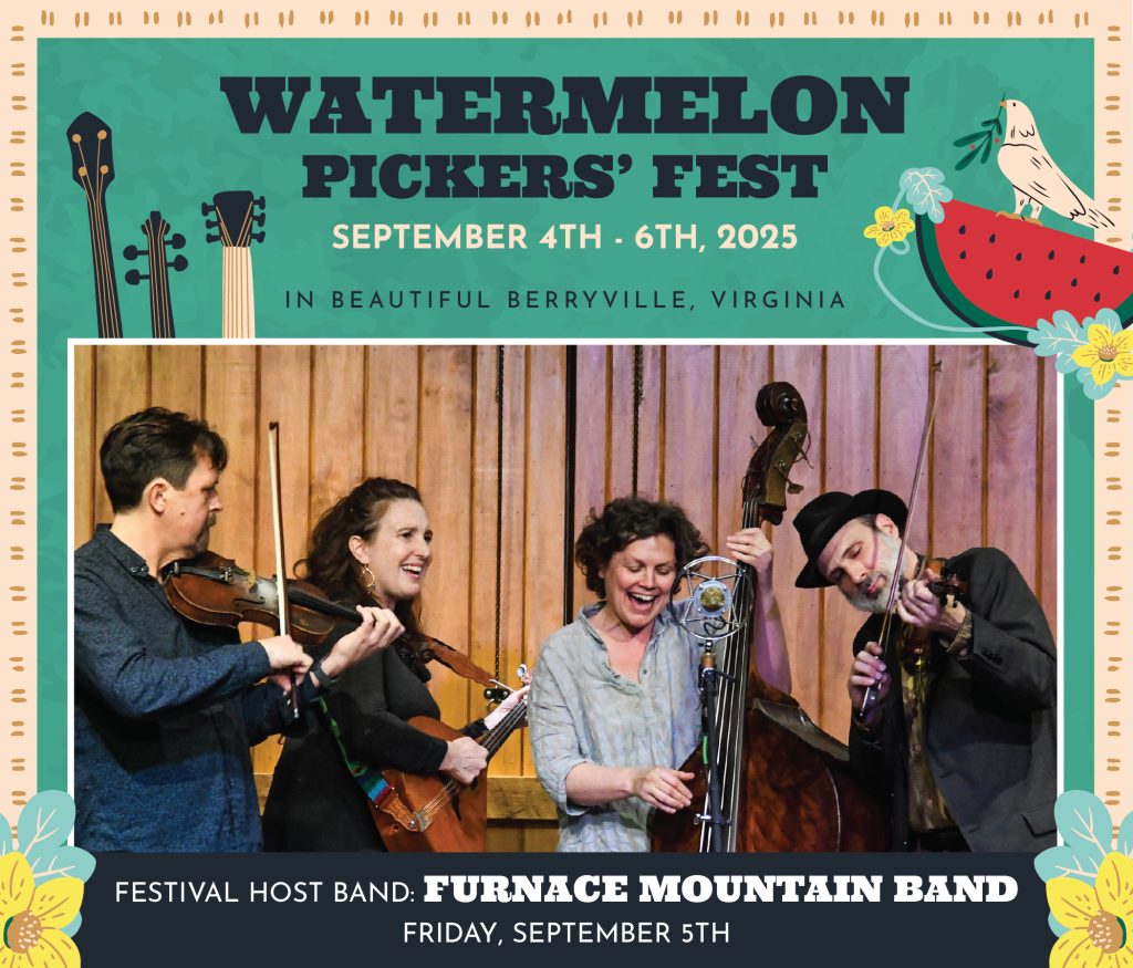 Furnance Mountain Artist frame with a picture of host band, Furnace Mountain Band performing