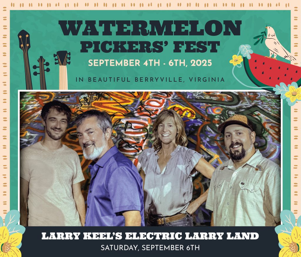 Larry Keels Electric Larry Land Artist frame with a photo of Larry Keel's Electric Larry Land