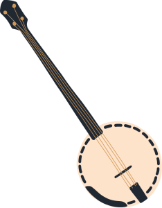 clipart icon of a banjo
