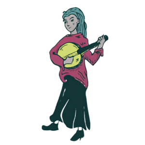 Banjo Lady Illustration of a woman playing banjo